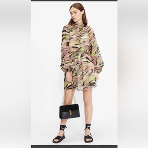 Ted Baker Dresses Ted‎ Baker Zeenaa Blouson Sleeve Zebra Print Mini Dress Dusty
